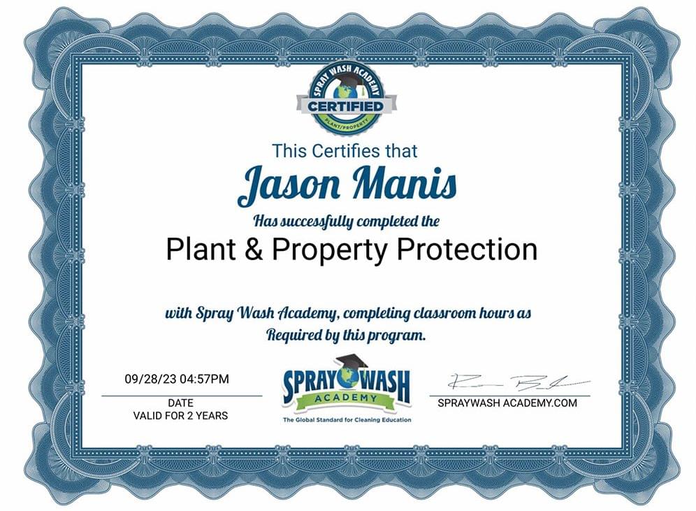 Plant And Property Protection Certificate
